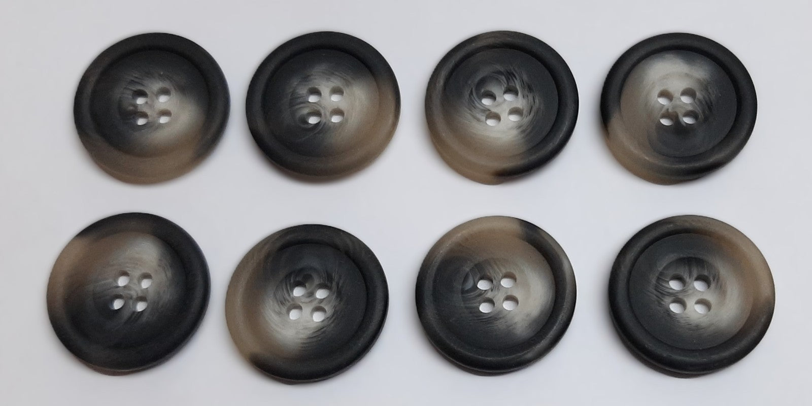 EX Army Buttons Old Stock British Made Mottled Grey 4 Hole Size 36L 22.6mm