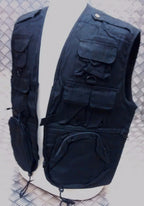 Fishing Hunters Photographers Multi Pocket Vest Stealth Black - NEW