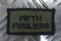 Genuine British Army 5th Fusiliers OD Green shoulder Flash Badge / Patch