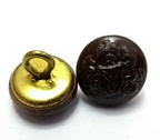 Nigeria Army Button, Dark Bronze Ring Shank Back, Small 20L x 2 - NEW