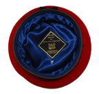 Red Army Beret Allarms UK Officer Pattern Wool / Silky Lining Leather Trim 56cm.