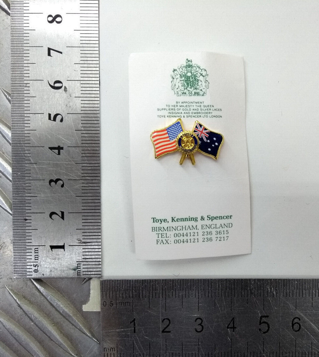 Rotary International Club Twin Flags Metal Lapel Pin Badges Set of 8 - NEW
