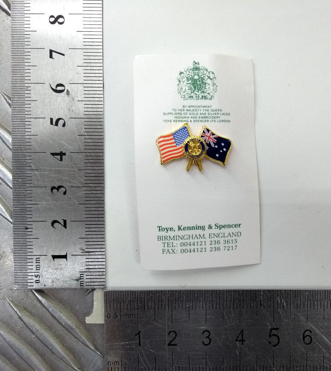 Rotary International Club Twin Flags Metal Lapel Pin Badges Set of 8 - NEW