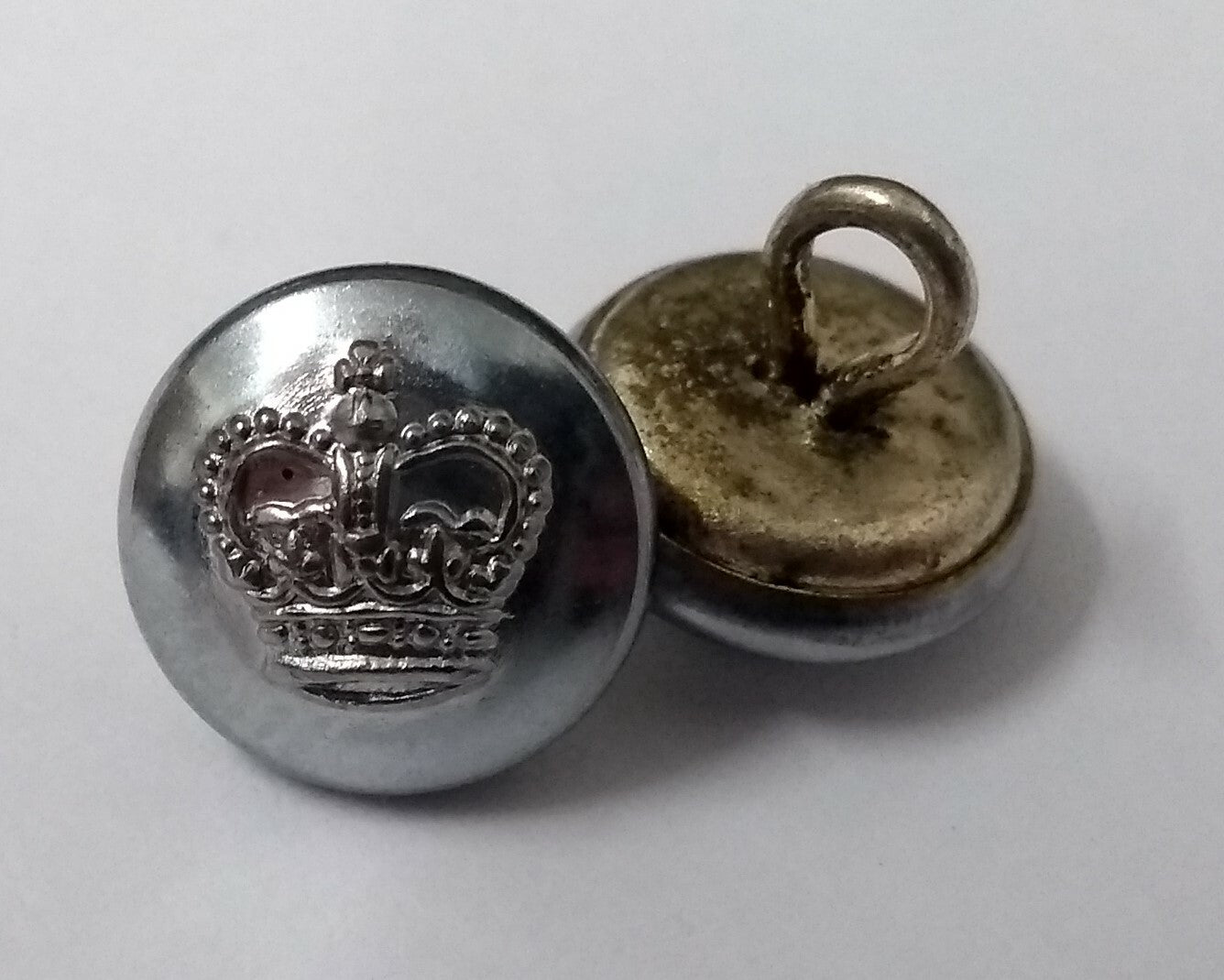 Vintage Royal Crown Basic Insignia Ringed Back Buttons X2 ASBT153