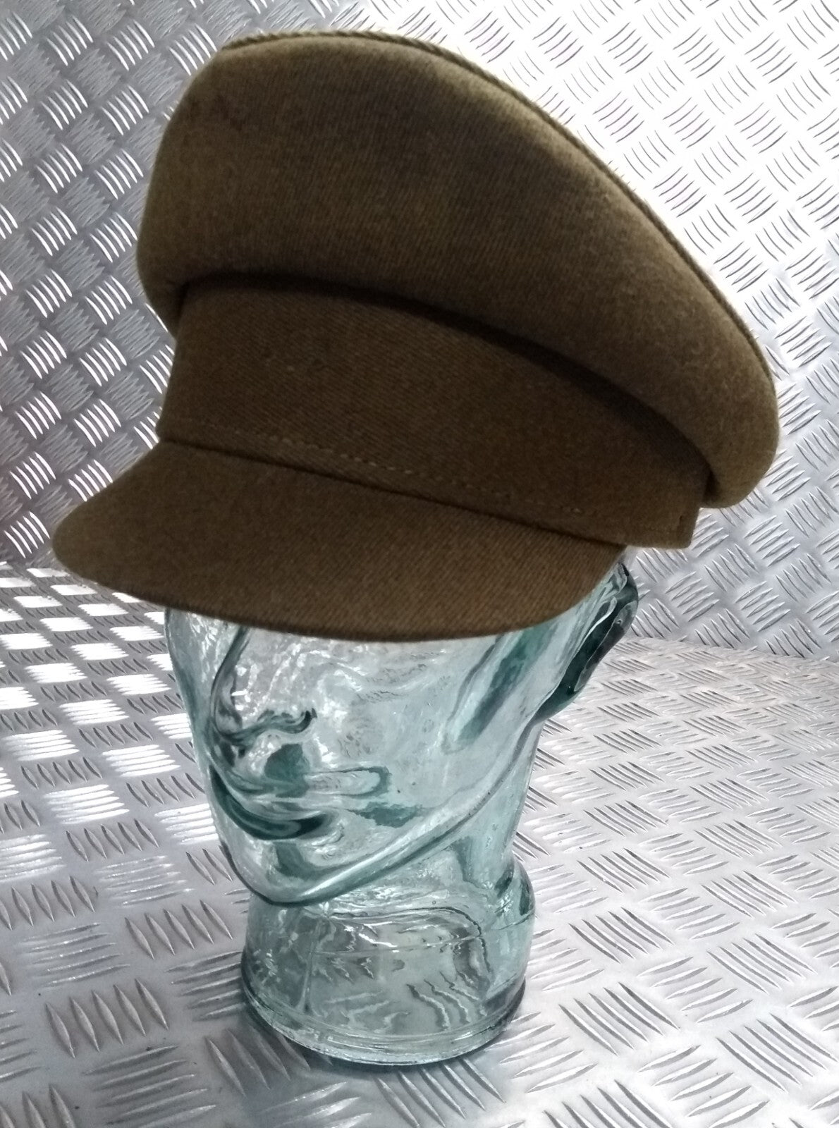 No2 Dress Hat Vintage Khaki Green No Badge or Buttons Woman's Version Size 56cm