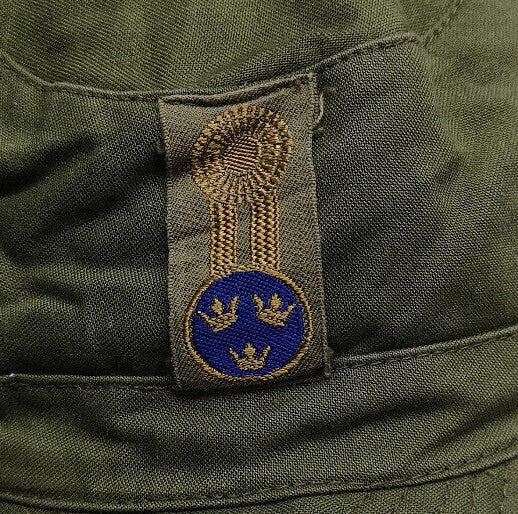 Swedish Army Green M59 Combat Fatigue Baseball Cap Hat with Blue Officers Badge