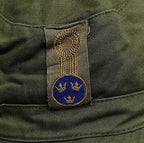 Swedish Army Green M59 Combat Fatigue Baseball Cap Hat with Blue Officers Badge