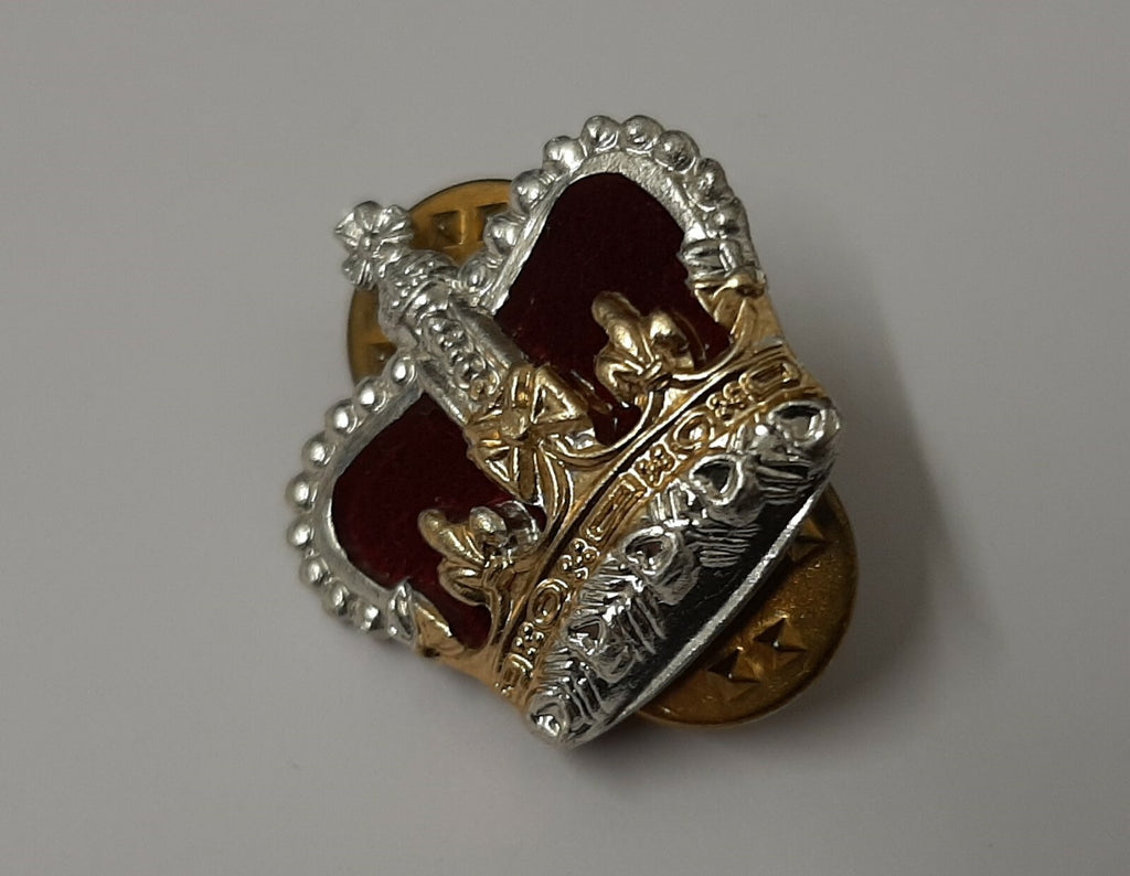 Officers Rank Crown Snap Pin Metal Badge Genuine British Issue RM6