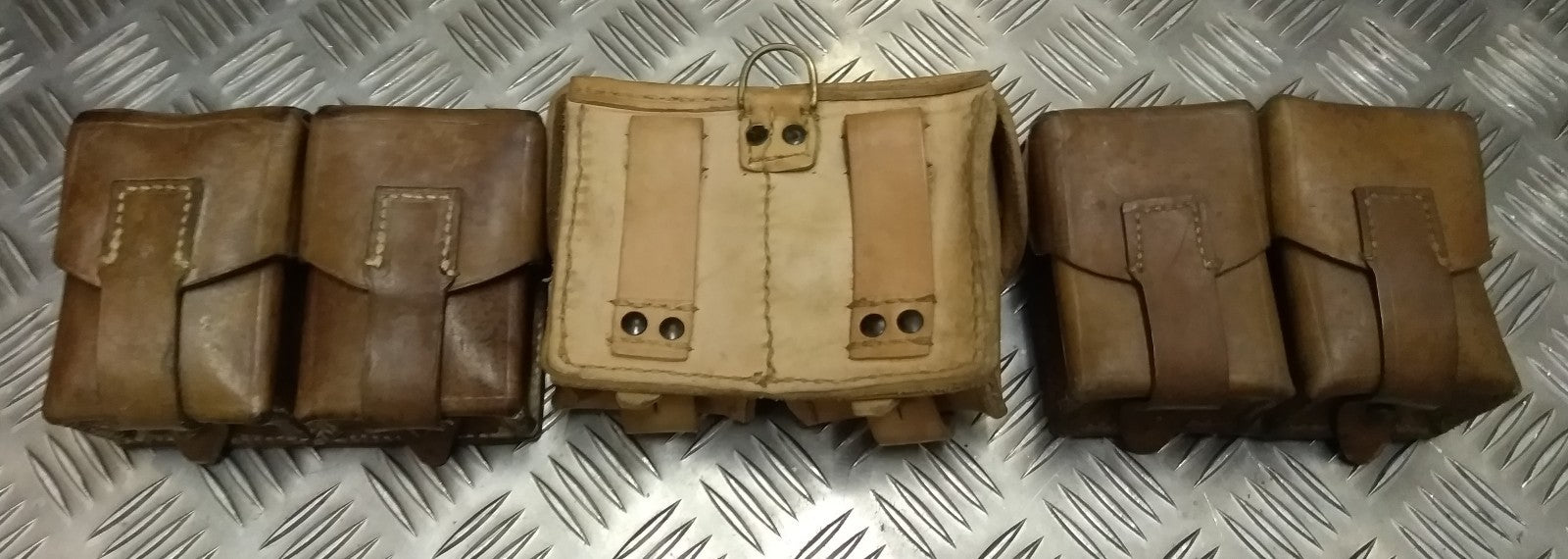 Genuine Vintage Issued Double Leather Utility / Ammo Small Pouch Used