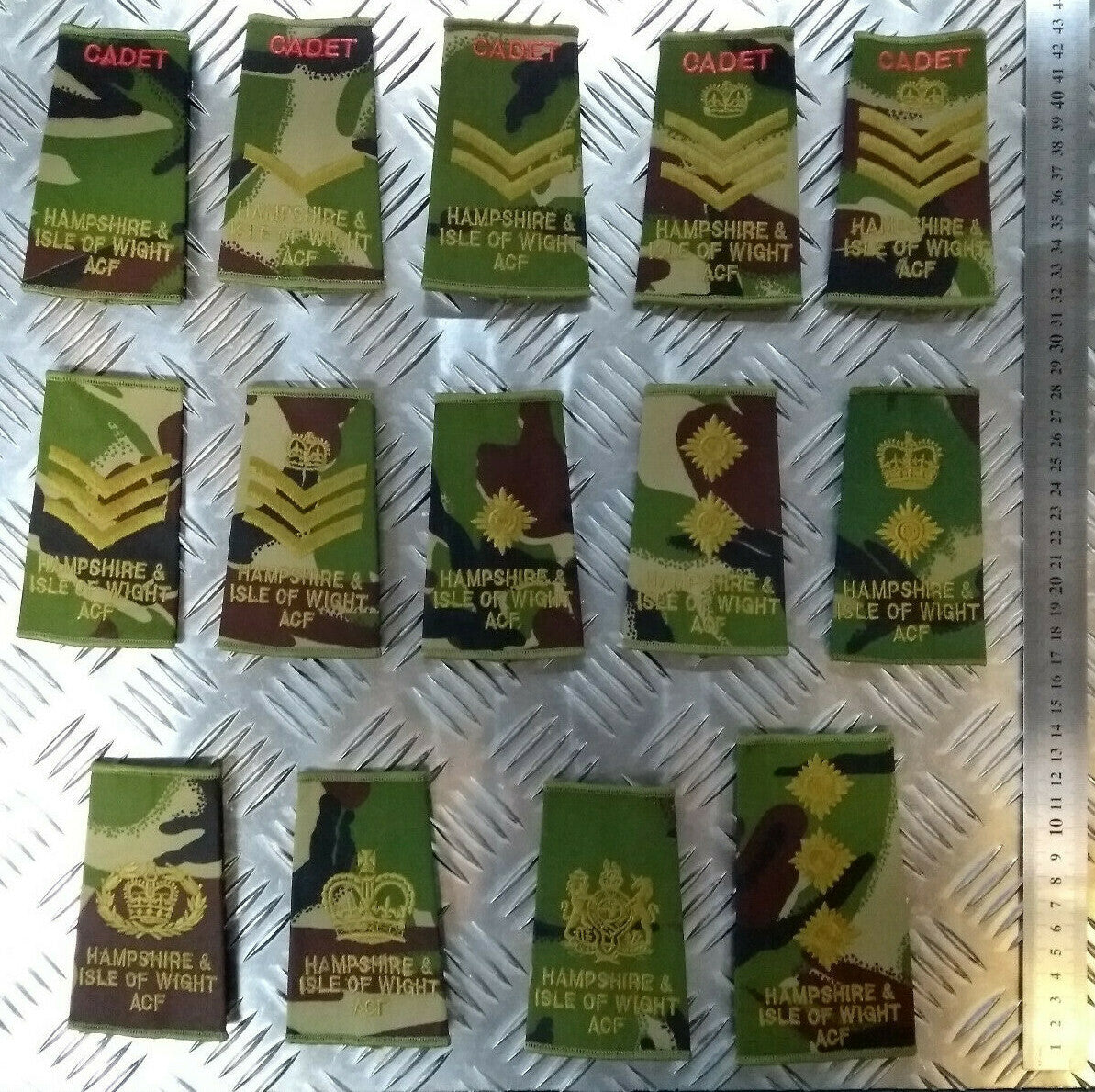 Army Rank Slide Hampshire & Isle of Wight IOW ACF Woodland DPM Camo