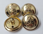 Brunei Naval Buttons Obsolete Insignia Crown Anchor & Cross Swords 23.2mm X 4
