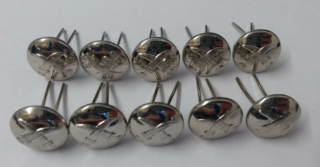 Genuine British Made Bahrain Obsolete Insignia Chrome Prong Buttons X10 ASBT234