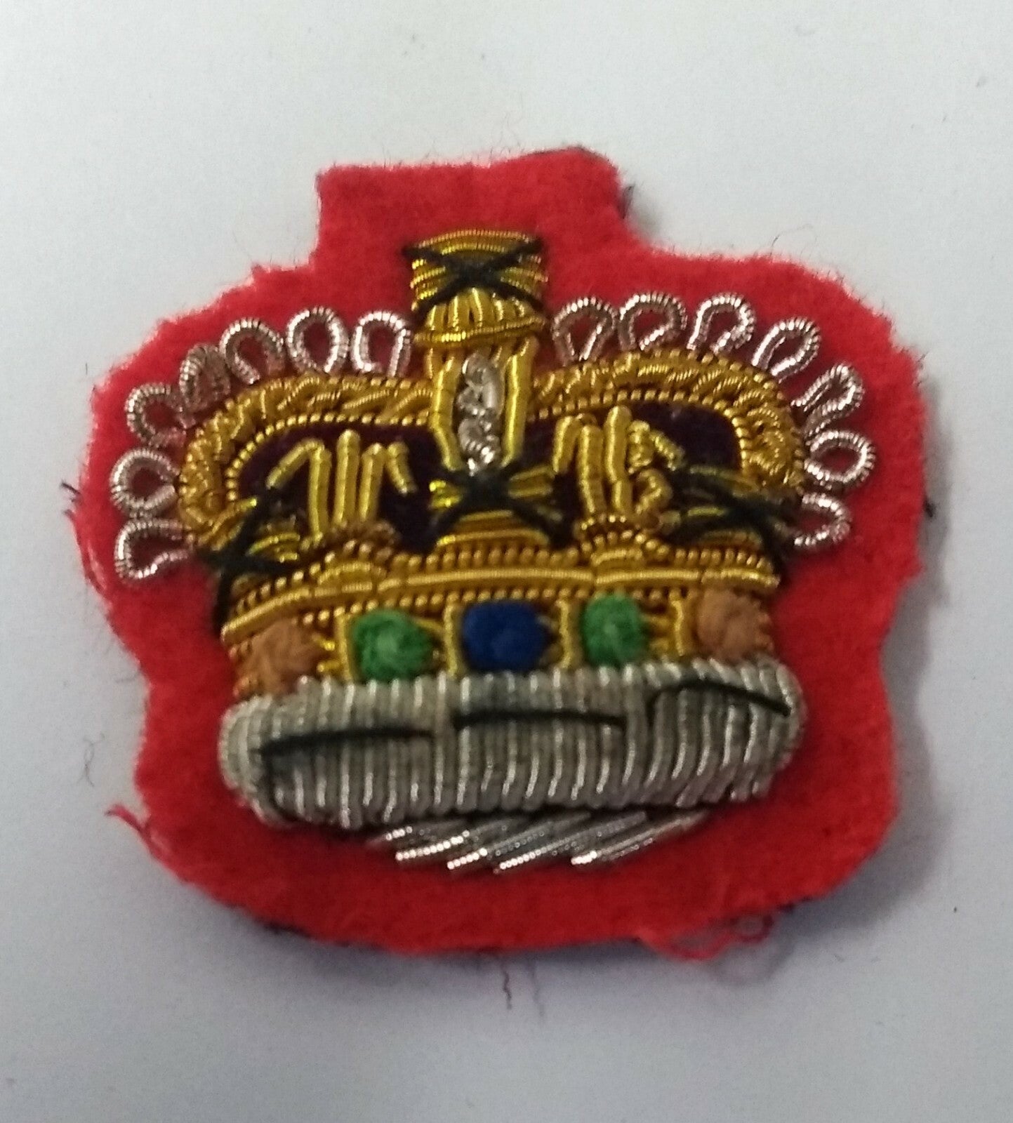 Genuine Vintage British Braided Decorative Crown on Red Felt