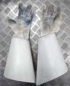 British Army Household Cavalry White Leather Gauntlet Parade Gloves Size 9.5