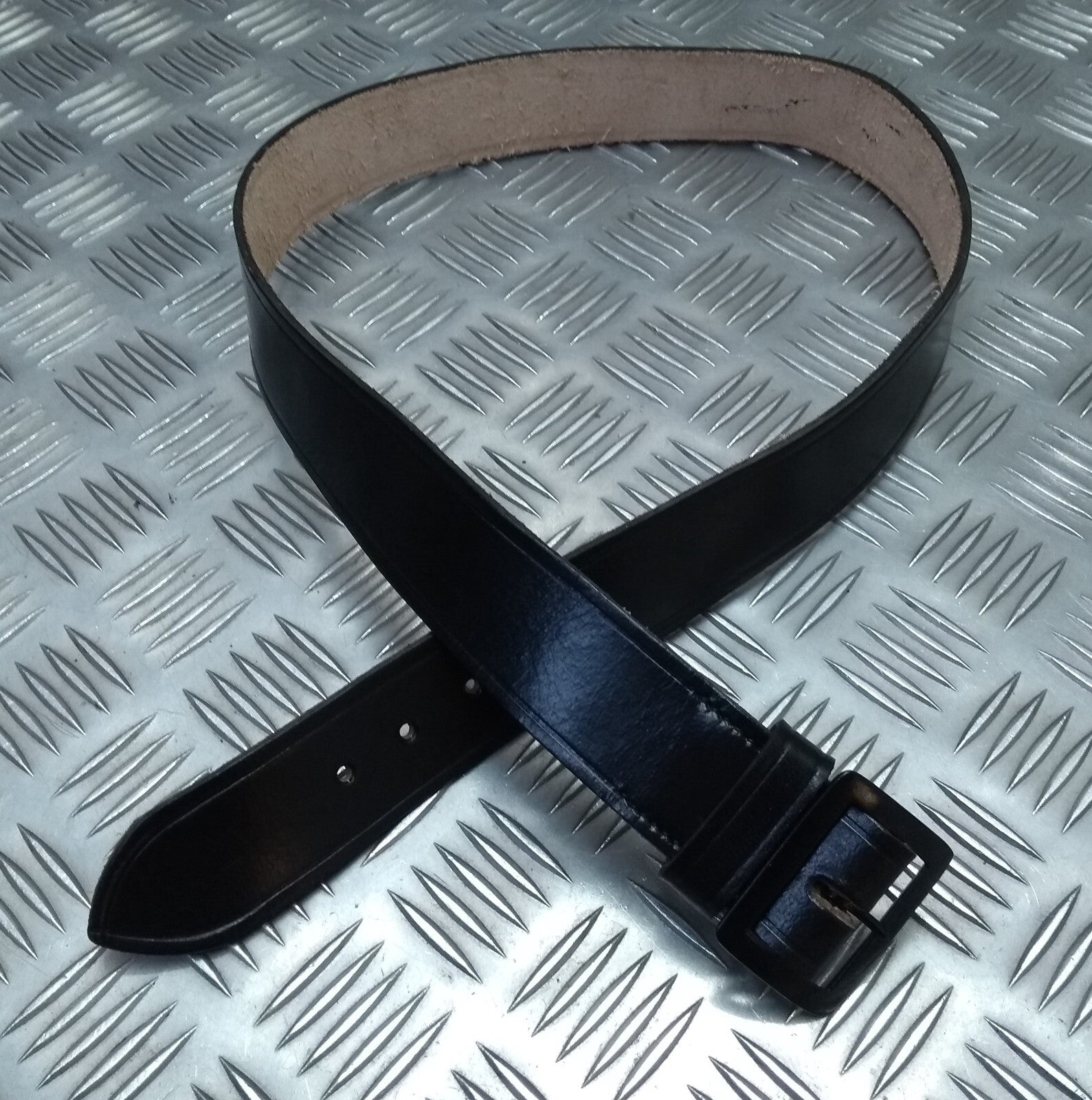 Style Leather Belt, Parade With Subdued Buckle NEW