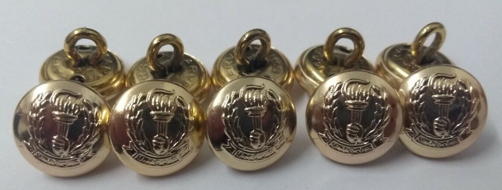 Gold Ring Buttons with Torch in Laurel 12mm X 10 - NEW