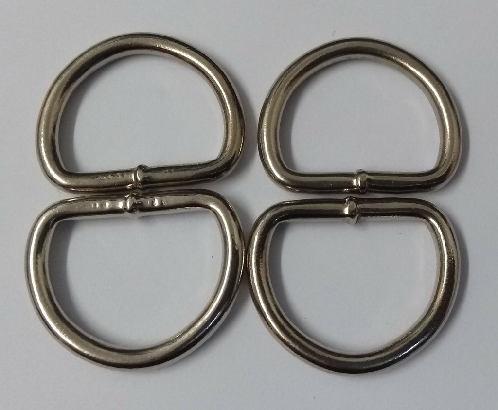 Genuine British Issue 20mm Nickel Plated Metal D Rings X 4 Pieces STD55