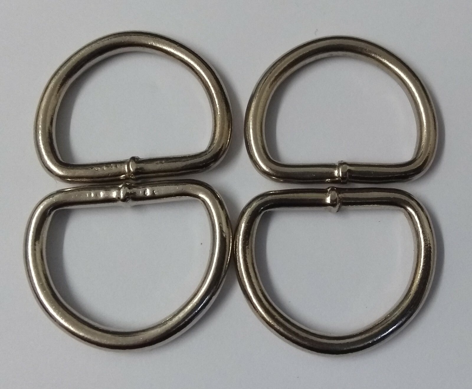 Genuine British Issue 20mm Nickel Plated Metal D Rings X 4 Pieces STD55