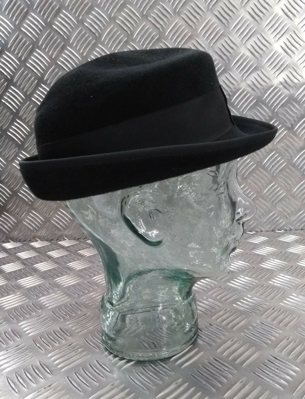 Trilby / Porkpie / Fedora Style Black Felt Hat UK Made Failsworth Medium FWS1