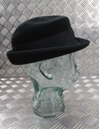 Trilby / Porkpie / Fedora Style Black Felt Hat UK Made Failsworth Medium FWS1