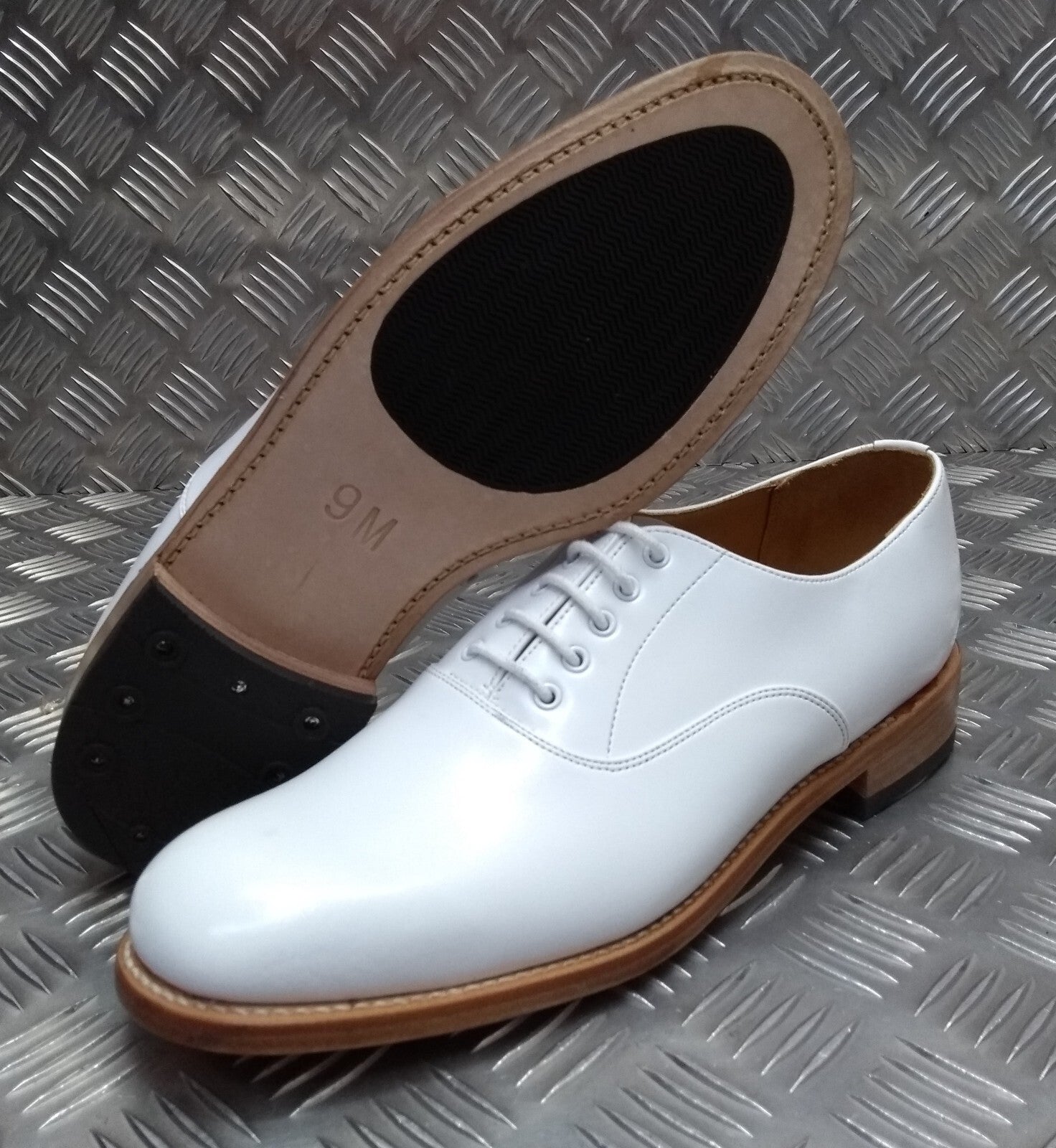 Naval Issue Shoes White Leather Parade / Uniform Dress Mens British Royal Navy