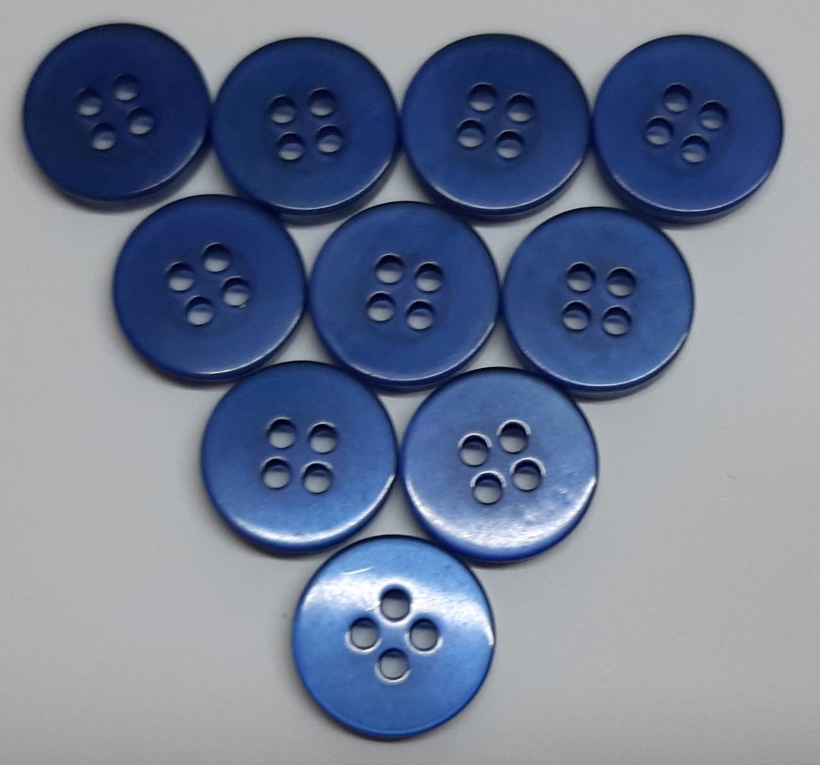 Buttons 50 Vintage 4 Hole for Dress Shirts Pearlesque Blue 12.7mm NOS