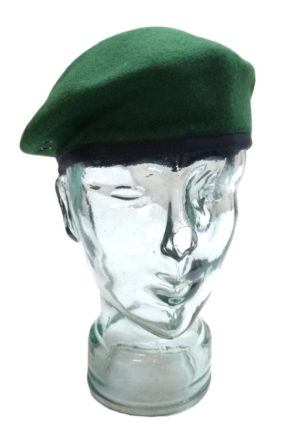 Green Beret Army Goldings UK Pattern Wool / Silky Lining & Petersham Trim 59cm.
