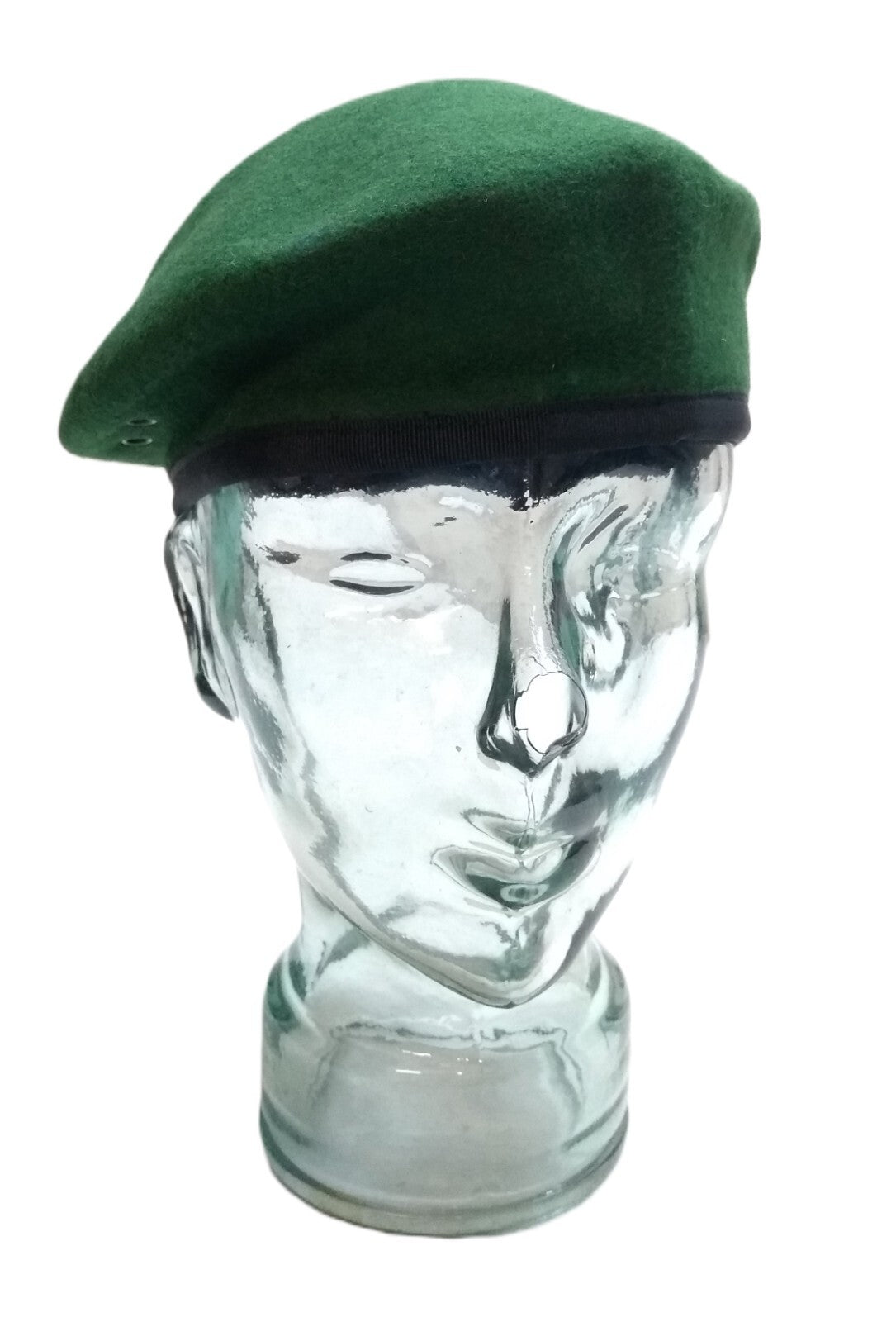 Green Beret Army Goldings UK Pattern Wool / Silky Lining & Petersham Trim 59cm.