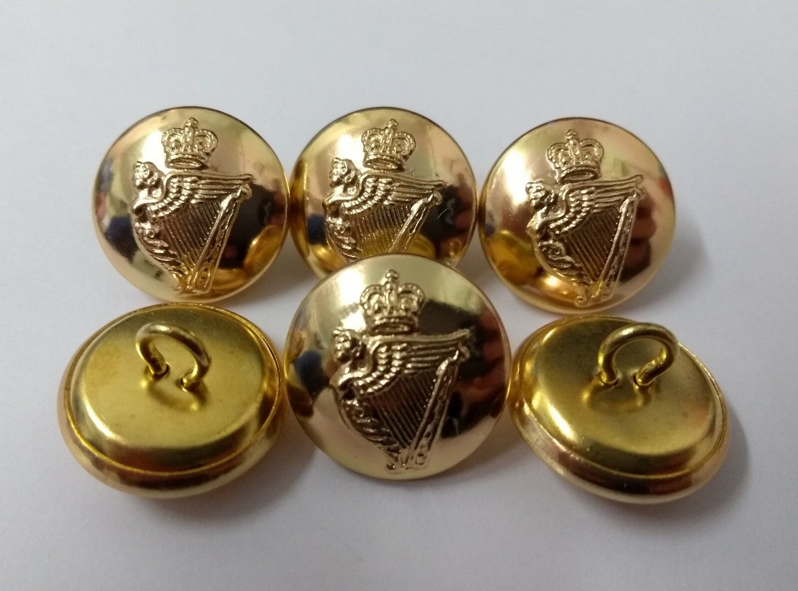 Irish Guards Dress Buttons Insignia Gold Coloured 34L