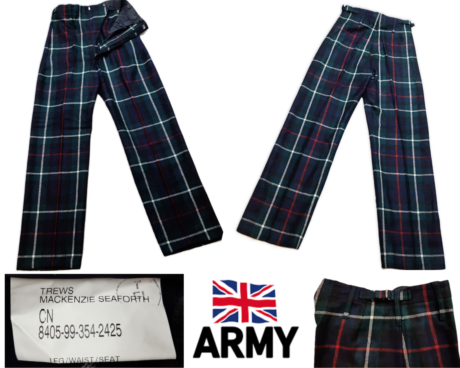 British Army Trews Scottish Regimental Trousers Mackenzie Seaforth Tartan