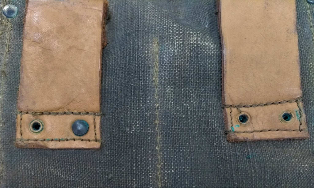 Genuine Vintage French Canvas Utility or Ammunitions Side Bag Carrier