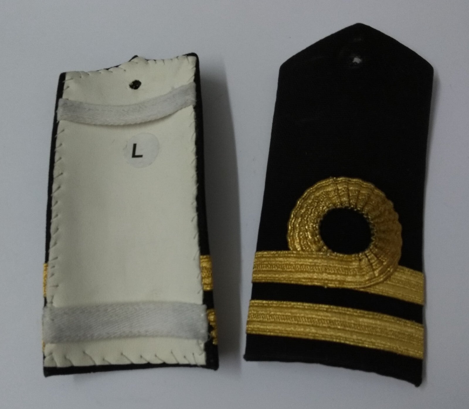 Naval Officers Lieutenant Uniform Shoulder Boards Epaulette Black & Gold Detail