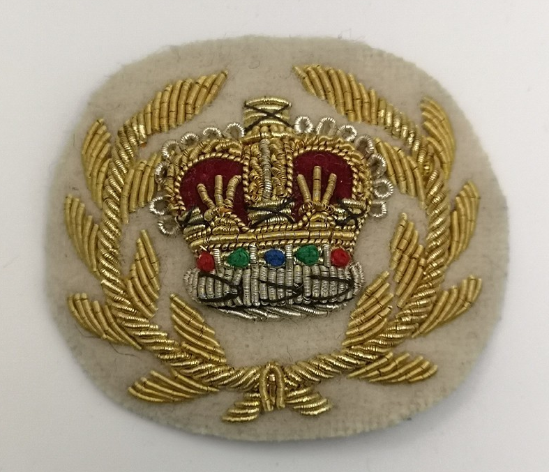 Lancers Regiments Badge Warrant Officer Class 2 WO2 Queen's Crown Gold on White