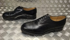 Genuine British Army Black Leather Mens PMS Service Shoes w Toe Caps Size 14M