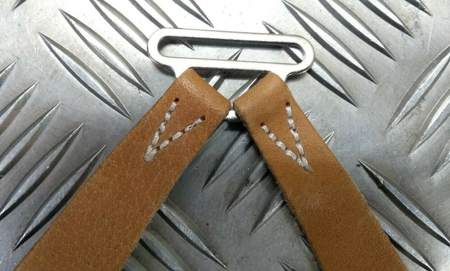 Ex British Army Braces Replacement Leather tab for Buttons x1