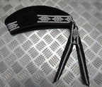 Glengarry Pipers Hat Black Pom With Silver Detailing 100% Wool Made in The UK