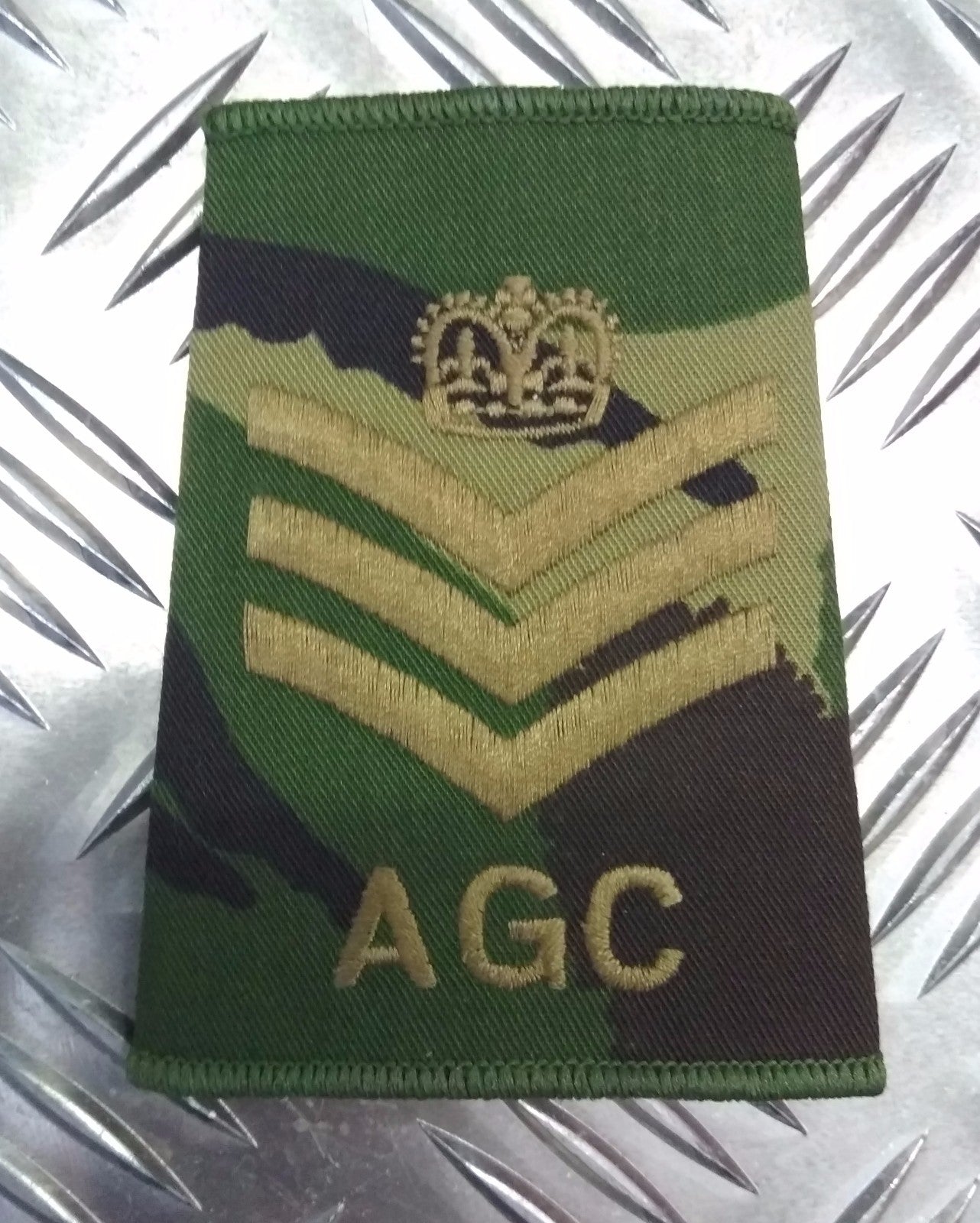 AGC Staff Sergeant Rank Slide Epaulette British Army DPM Woodland Camo NEW
