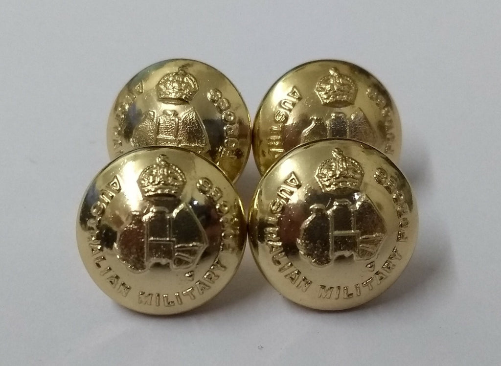 Australian Forces Dress Hat Chinstrap Buttons Kings Crown Insignia X4