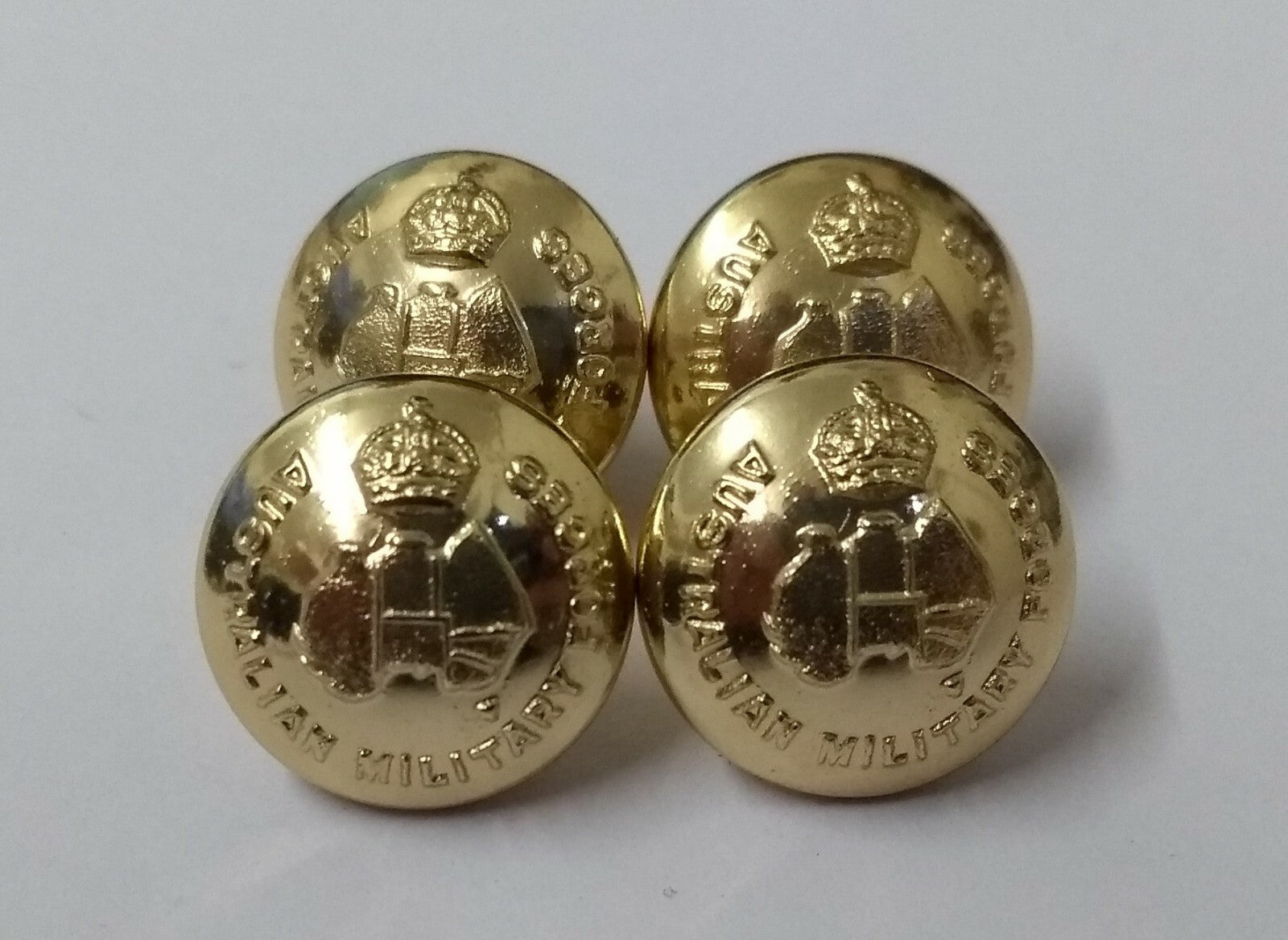 Australian Forces Dress Hat Chinstrap Buttons Kings Crown Insignia X4