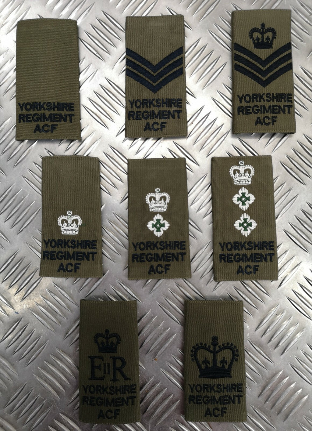 Genuine British Army Issue Green OD Yorkshire ACF Rank Slide Various Ranks - NEW