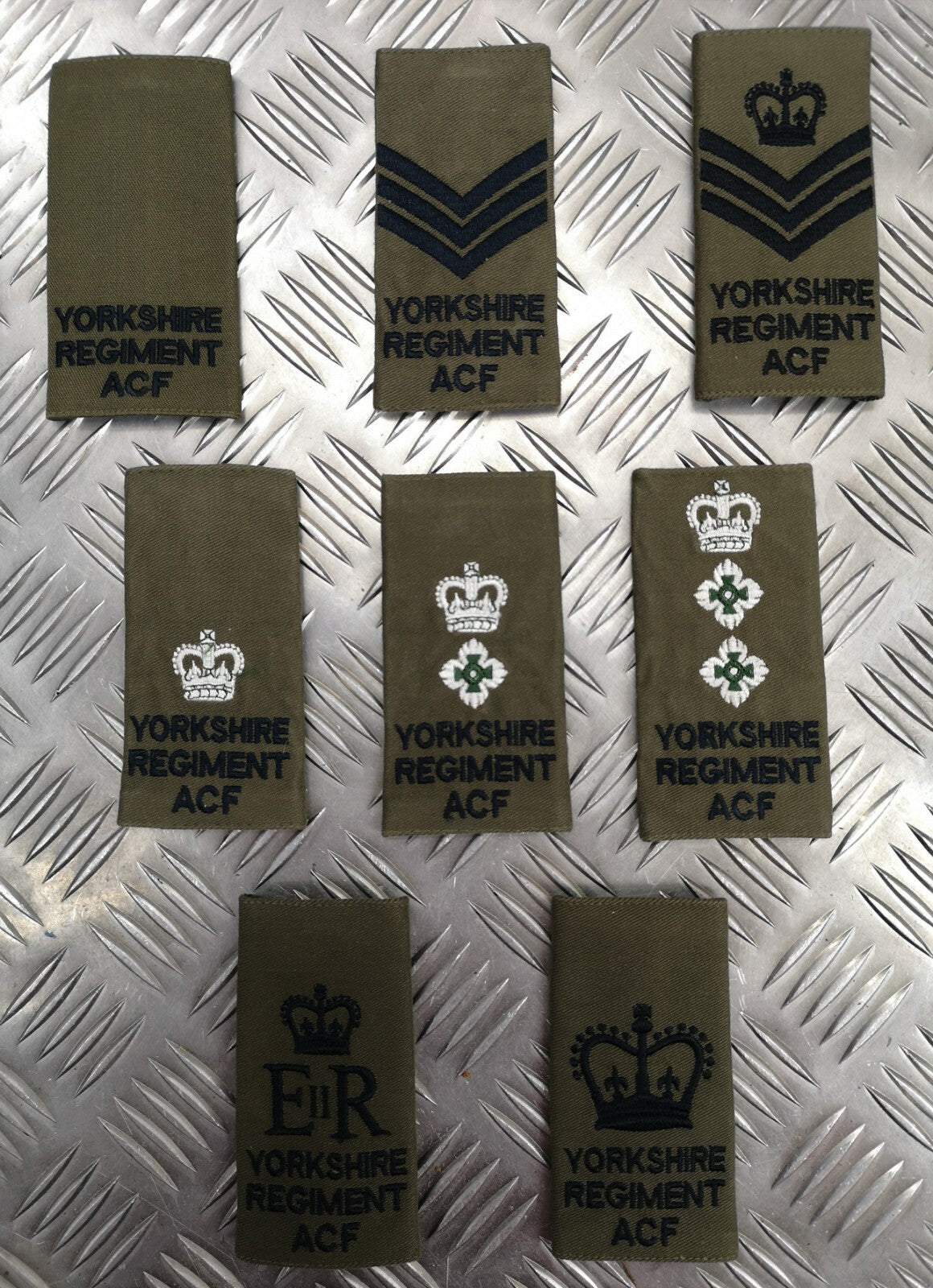 Genuine British Army Issue Green OD Yorkshire ACF Rank Slide Various Ranks - NEW