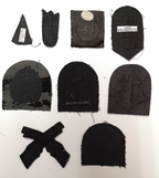 Various Wire Braided Army Navy Patches on Black Felt British set of 9