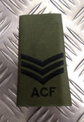Genuine British Army OD Green ACF 3 Chevrons Sergeant Rank Slide /Epaulette NEW