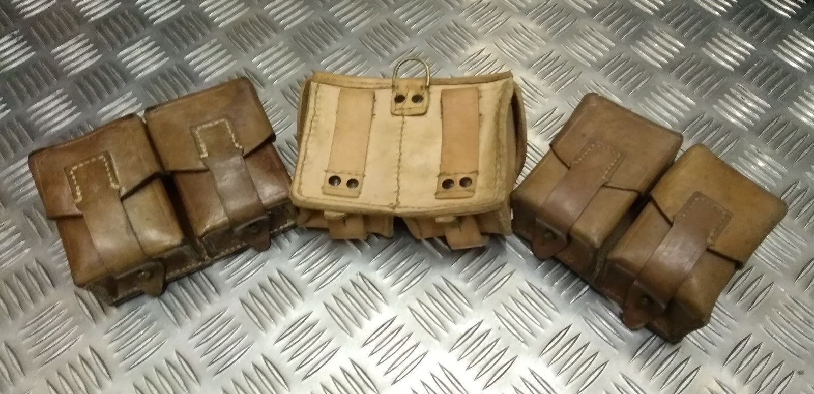 Genuine Vintage Issued Double Leather Utility / Ammo Small Pouch Used