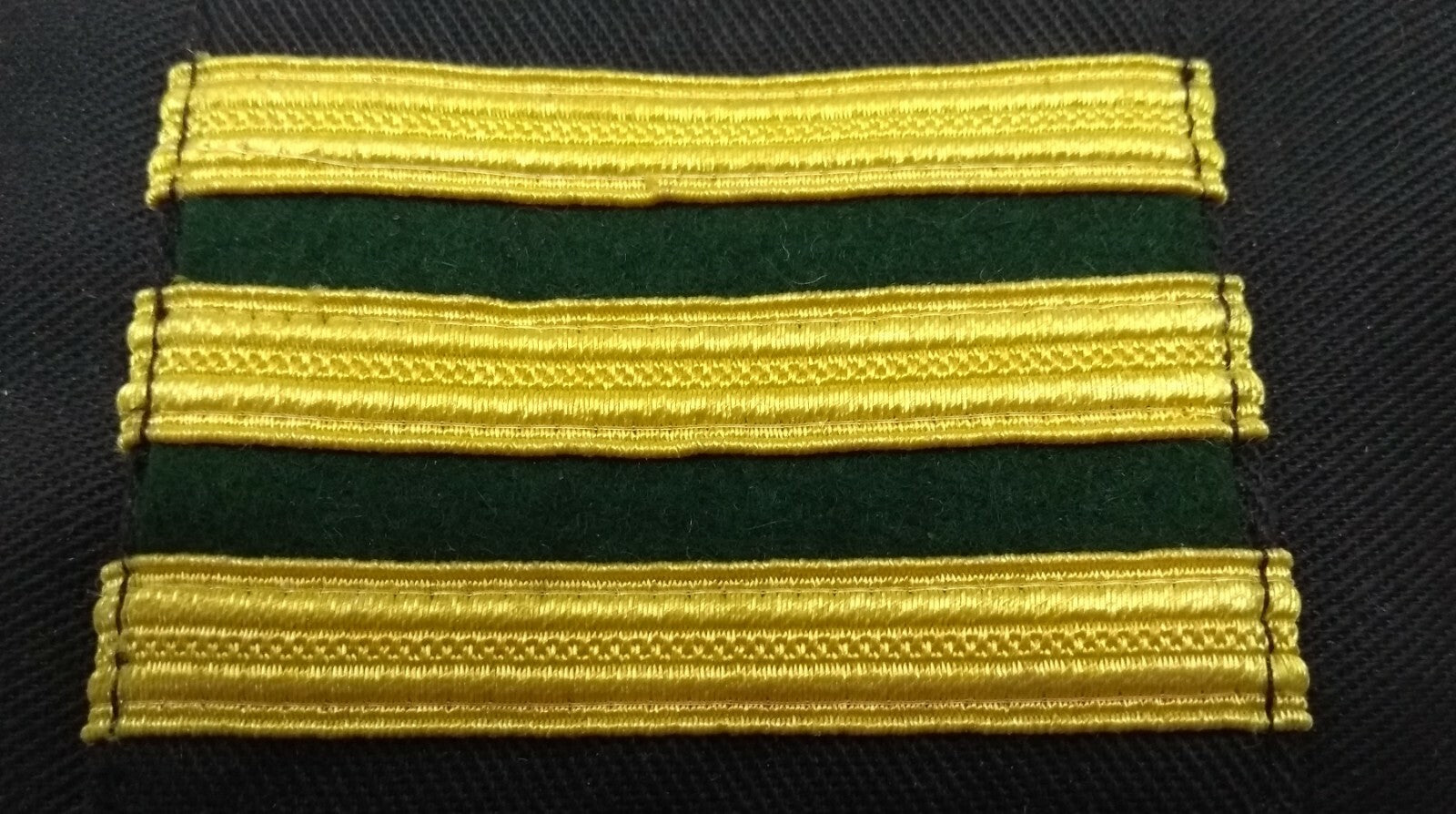 Genuine Vintage Navy Rank Shoulder Tabs Press Stud Gold Lace & Green Flashes
