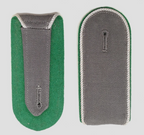 German Shoulder Boards Epaulettes Grey with Silver Edge on Green