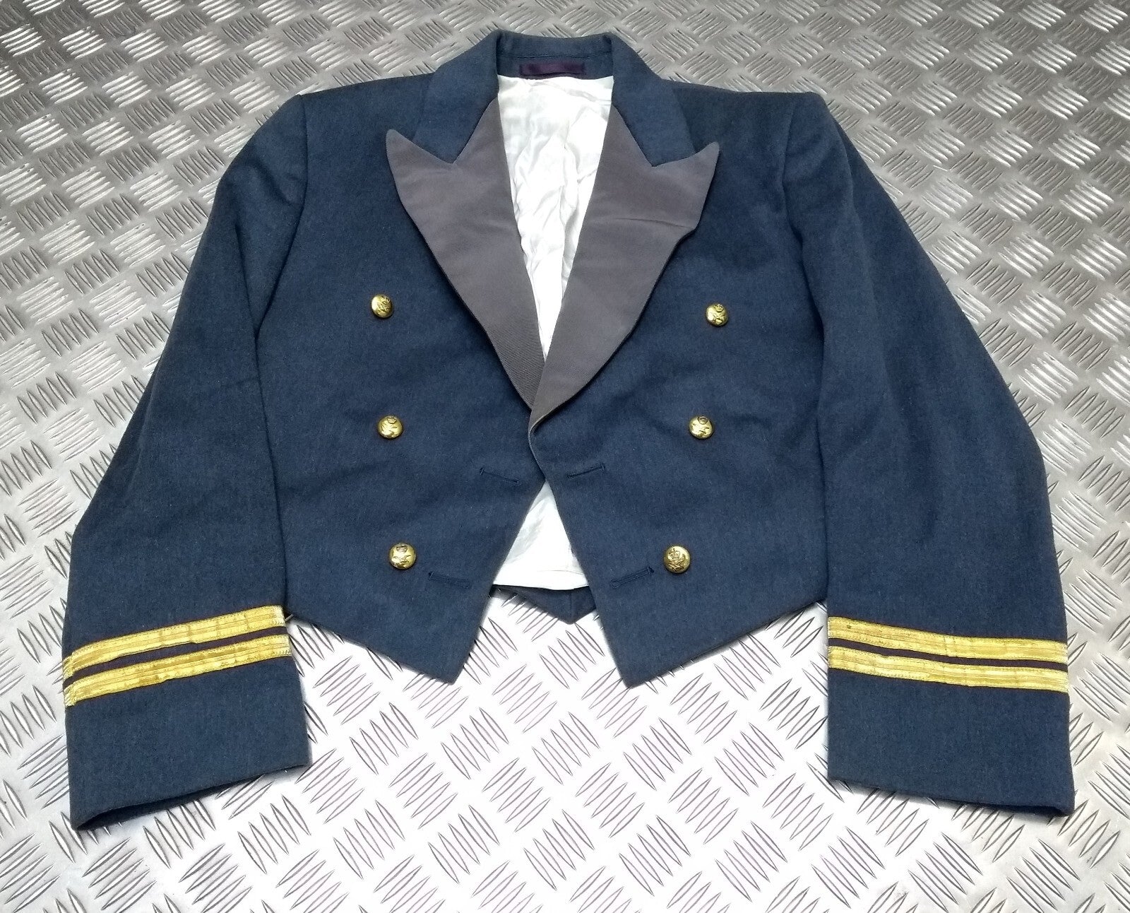 RAF Royal Air Force Vintage Mess Jacket Airforce Blue Grey Colour with Braided Cuffs by Moss Bros