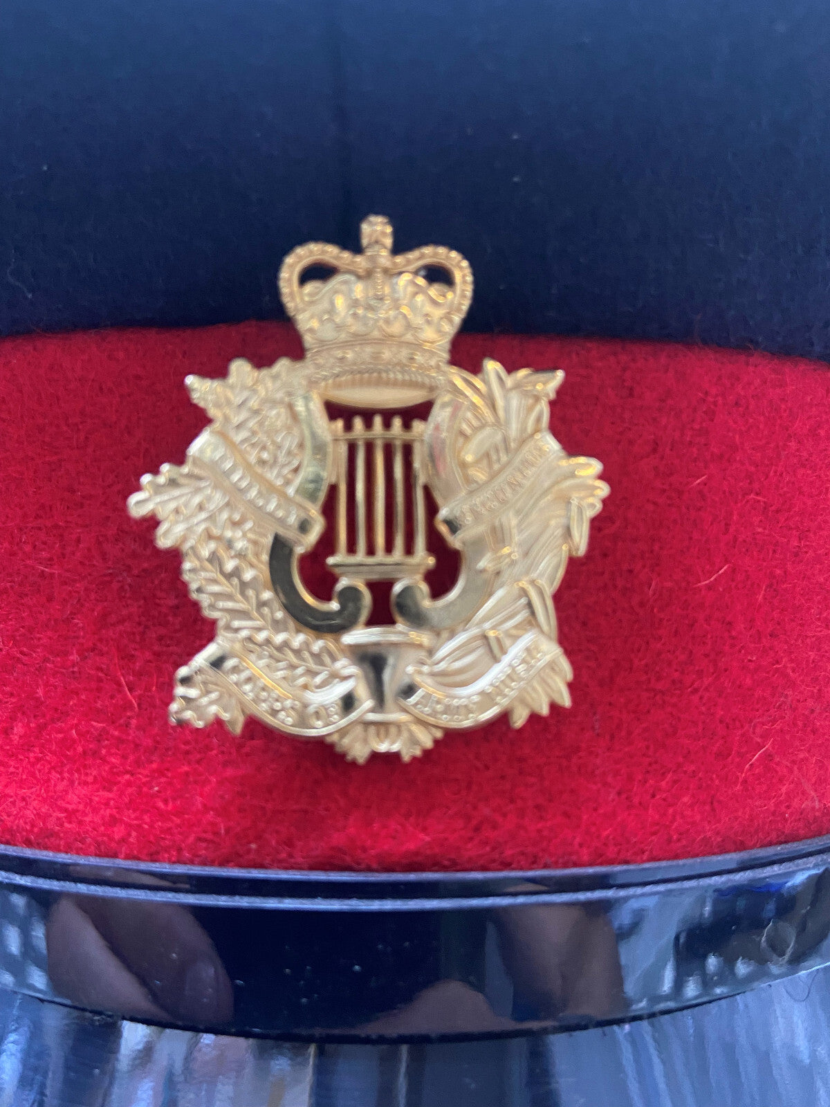Genuine British Army The Corps of Music Dress Hat With Badge Size 57cm