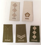 Royal Electrical & Mechanical Engineers REME Rank Slides in Various Colours Used