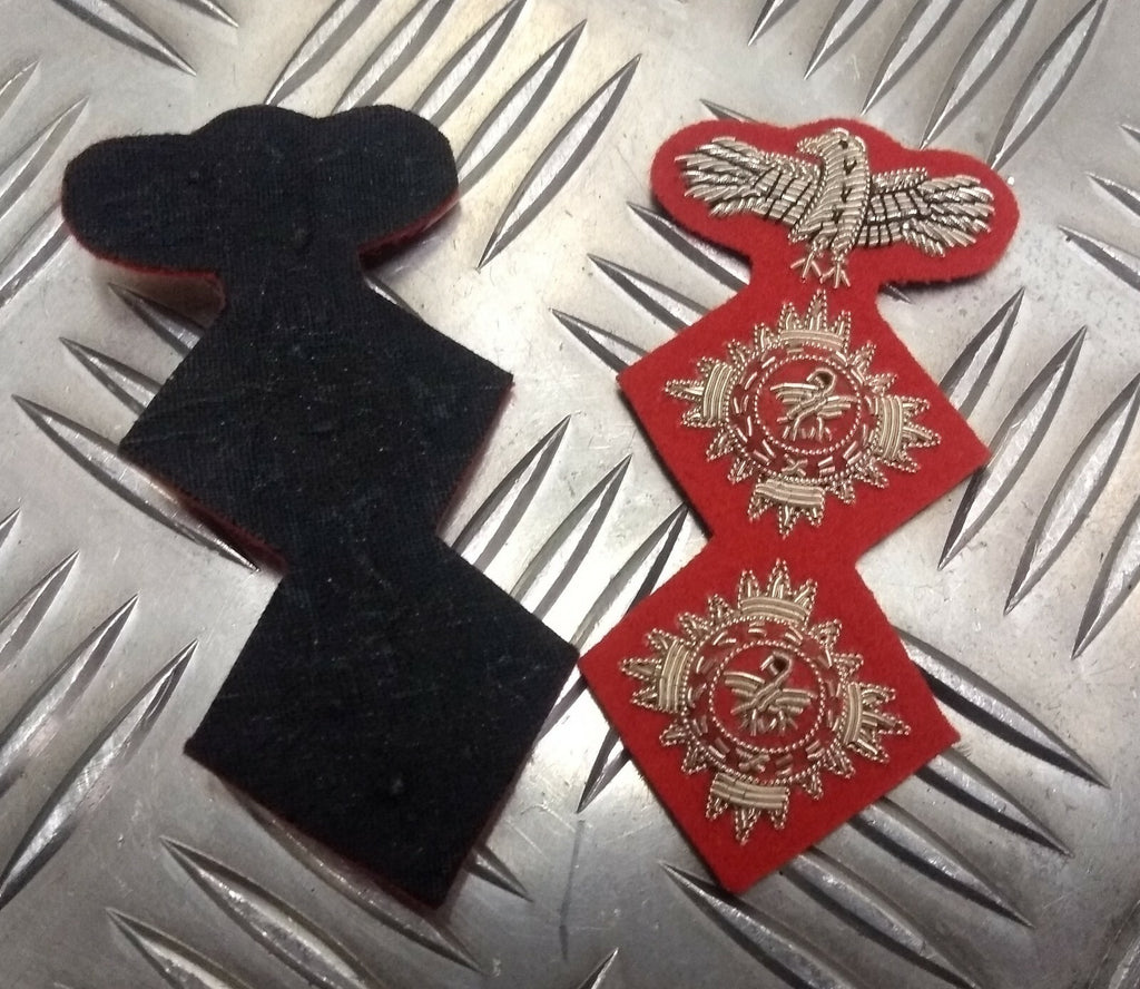 Genuine Issue Officers Braided 2 Pip & Eagle Insignia patches L & R